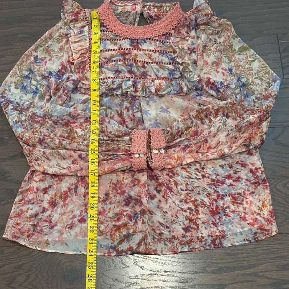 Anthropologie Ranna Gill Pink Floral Belle Blouse Size Small - Picture 9 of 14